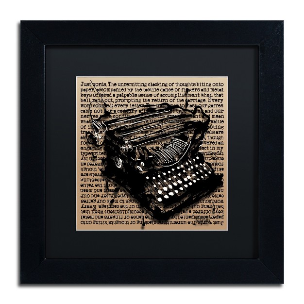 Trademark Fine Art roderick Stevens x27 three quarter Typewriter x27 Matted Framed Art