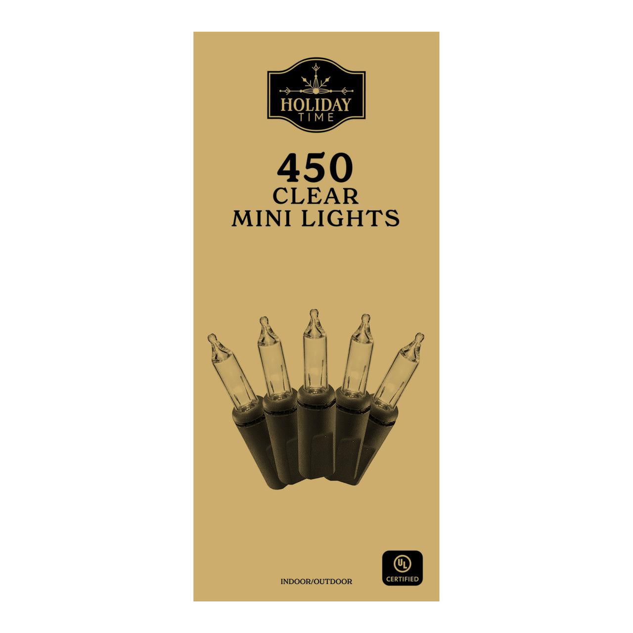 Holiday Time 450-Count Clear Incandescent Mini Christmas Lights, 93.5 Feet