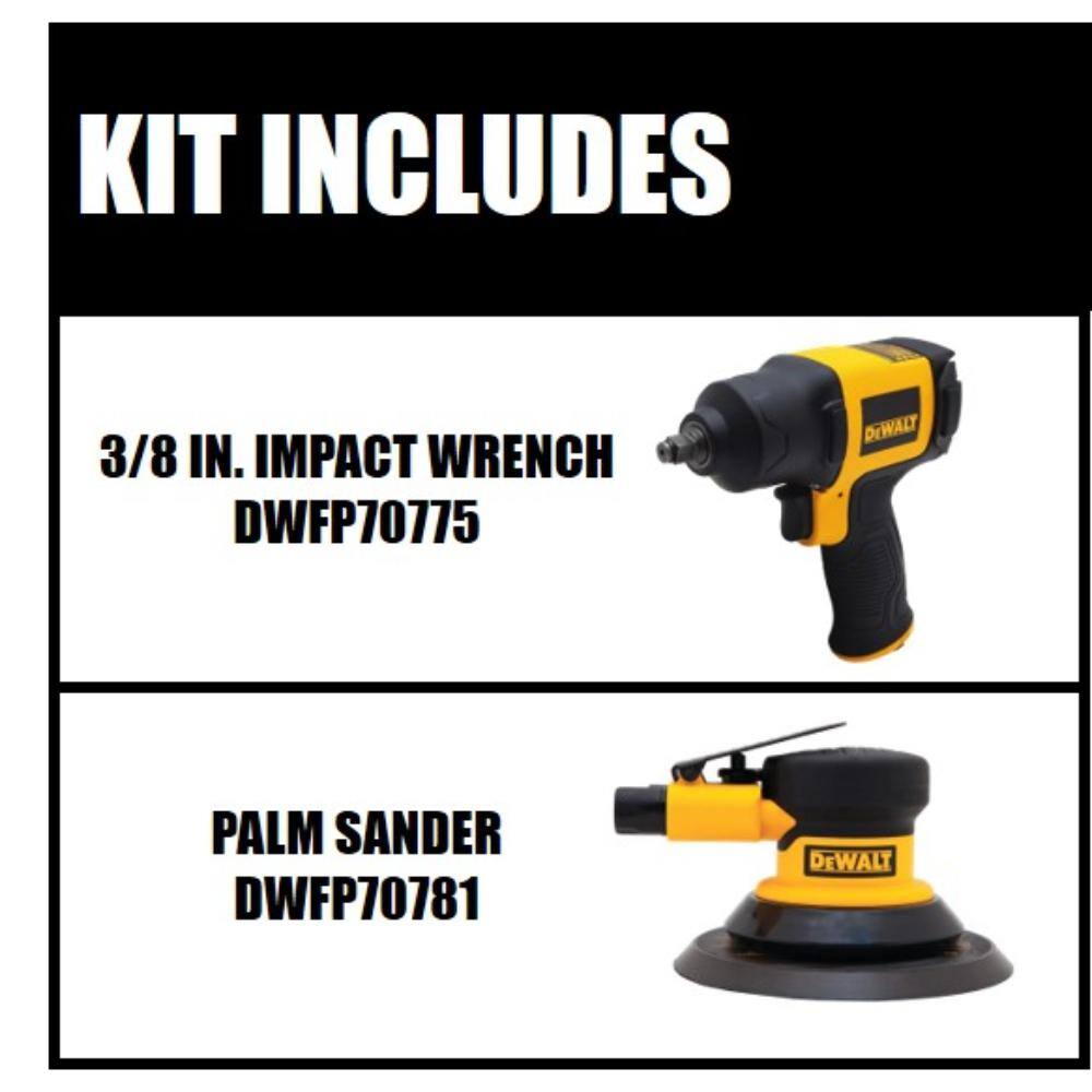 DW 38 in. Pneumatic Impact Wrench and  Pneumatic Palm Sander DWMT70775W70781