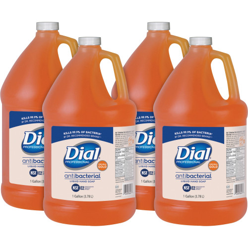 Dial Gold Antibacterial Liquid Hand Soap， Floral， 1 gal， 4/Carton (88047CT)