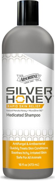 Silver Honey Rapid Skin Relief Medicated Dog and Cat Shampoo， 16-oz bottle