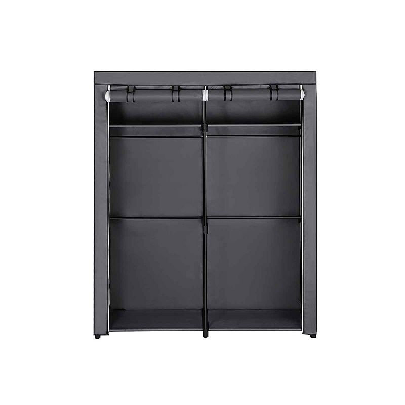 Closet Storage Organizer， Portable Wardrobe with Hanging Rods， Clothes Rack， Foldable， Cloakroom