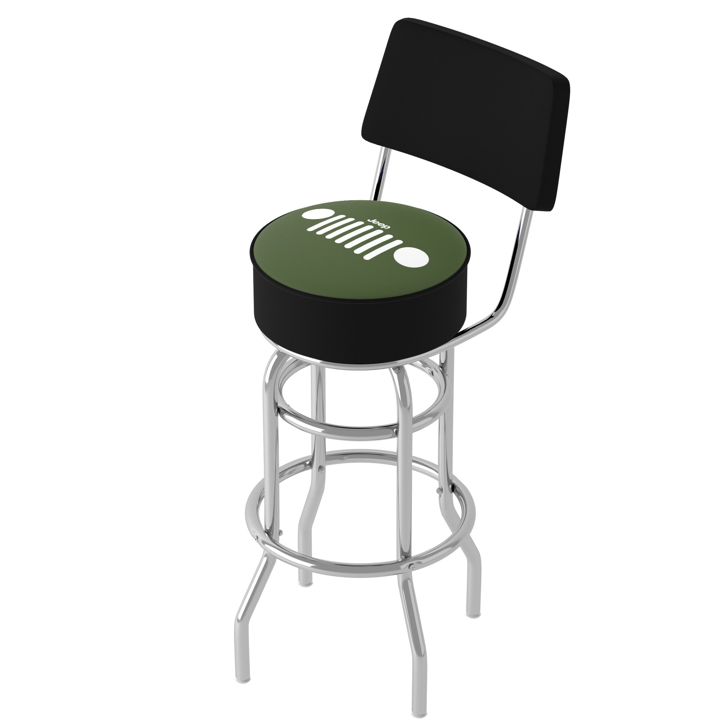 Jeep Grille 1 360 Degree Swivel Barstool with Foam Padded Seat And Back - 20 x 20 x 31