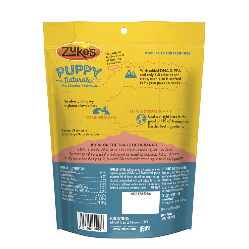 Zuke's Puppy Naturals Grain Free Salmon and Chickpea Dog Treats