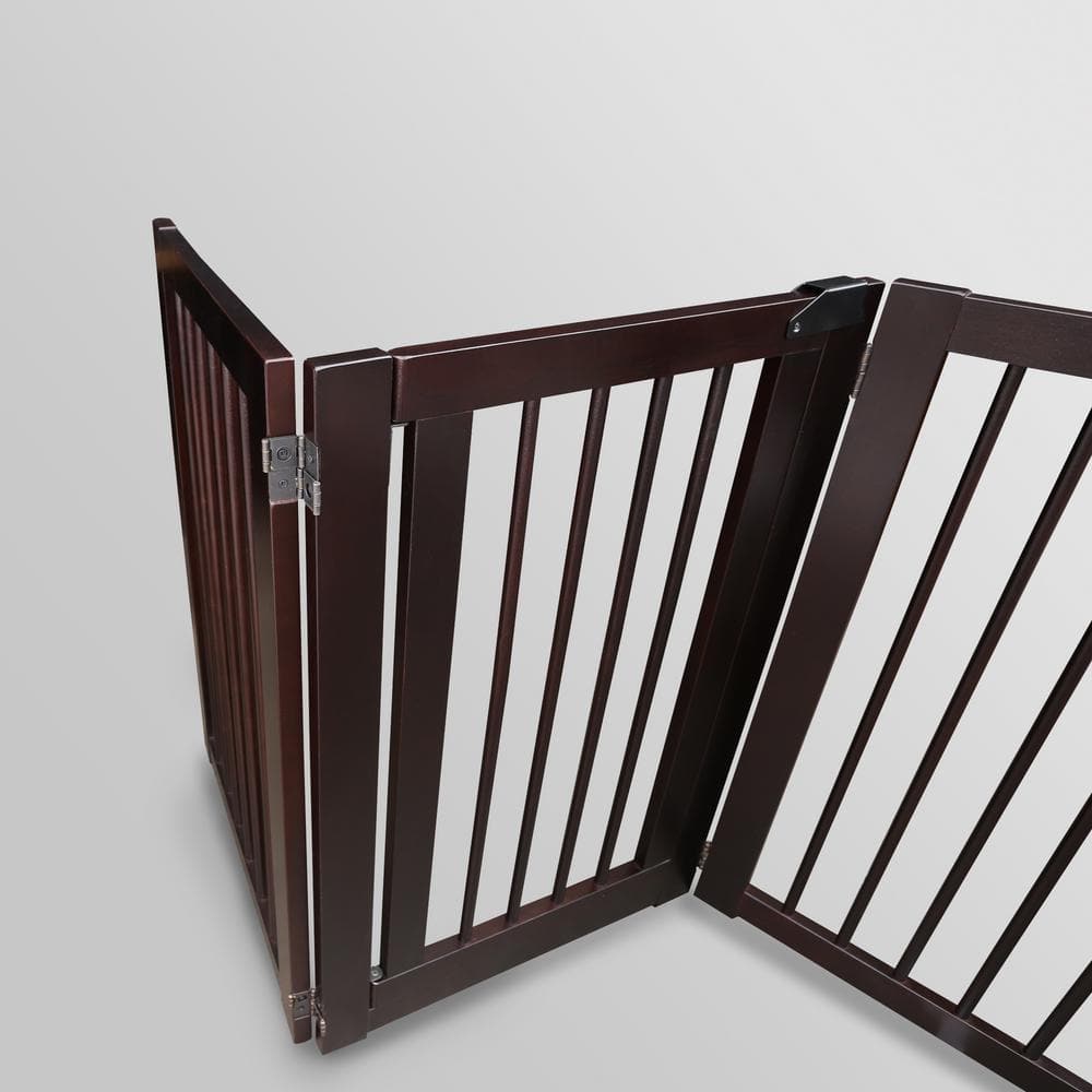 American Trails Espresso Freestanding Pet Gate with Door 600-54