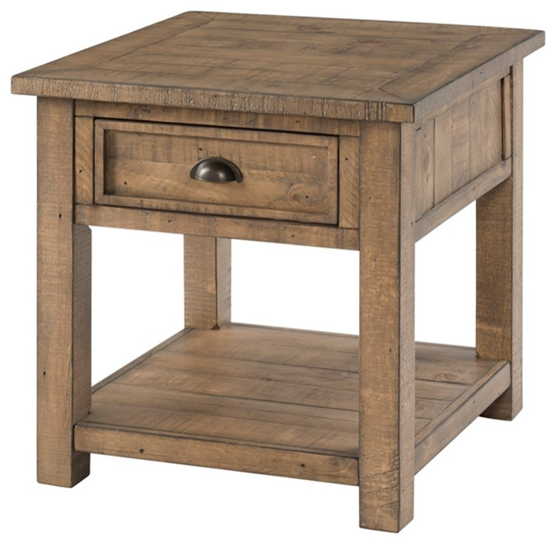 Monterey Solid Wood End Table   Farmhouse   Side Tables And End Tables   by Homesquare  Houzz