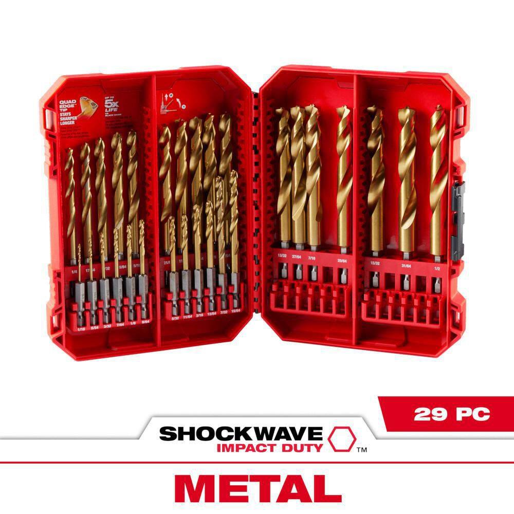 MW SHOCKWAVE Impact Duty Titanium Drill Bit Set (29-Piece) 48-89-4672