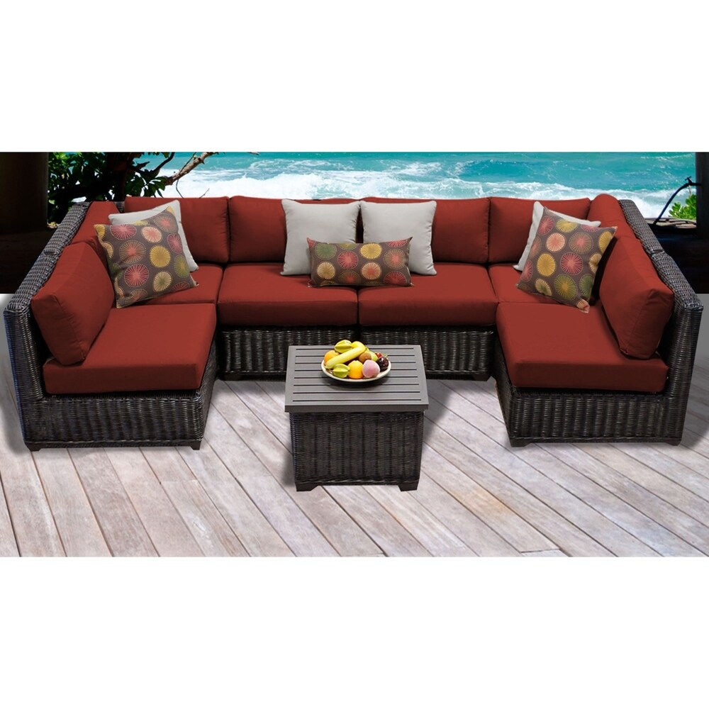 Venice 7 Piece Outdoor Wicker Patio Furniture Set 07d