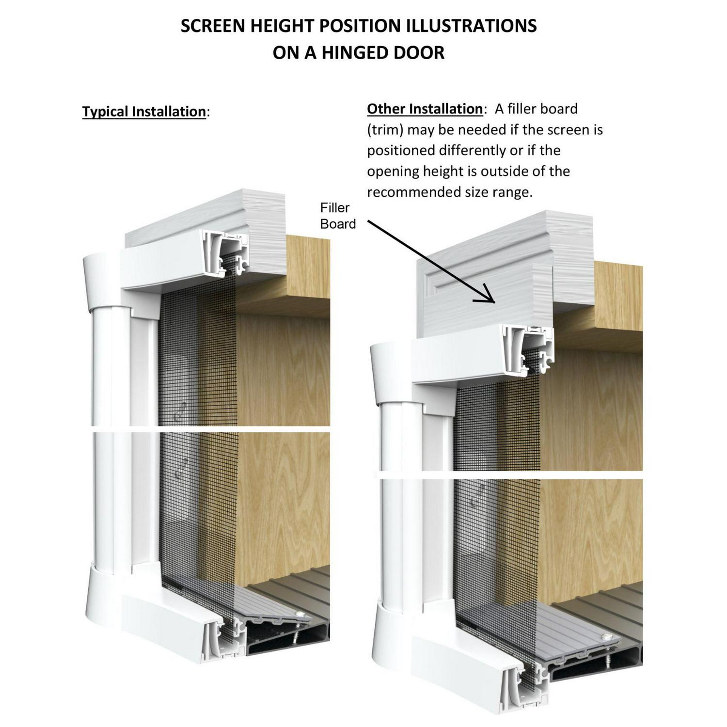 COOL Single Retractable Door Screen-White (for 96-in tall x 32-in to 36-in wide doors)