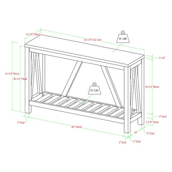 Middlebrook Paradise Hill A-frame Console Table