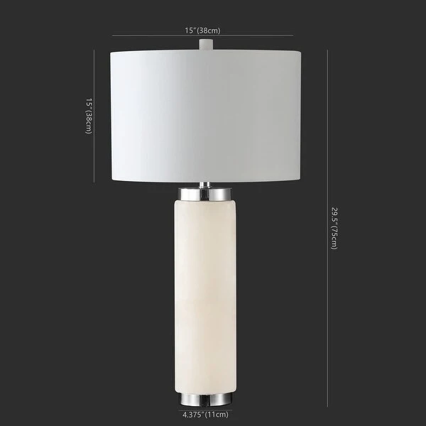 SAFAVIEH Couture Sydni Alabaster Pillar Table Lamp - 15 IN W x 15 IN D x 30 IN H