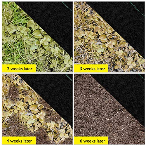 Premium 5oz Weed Barrier Landscape Fabric, Durable & Heavy-Duty Weed Block Gardening Mat (4ft X 50ft)