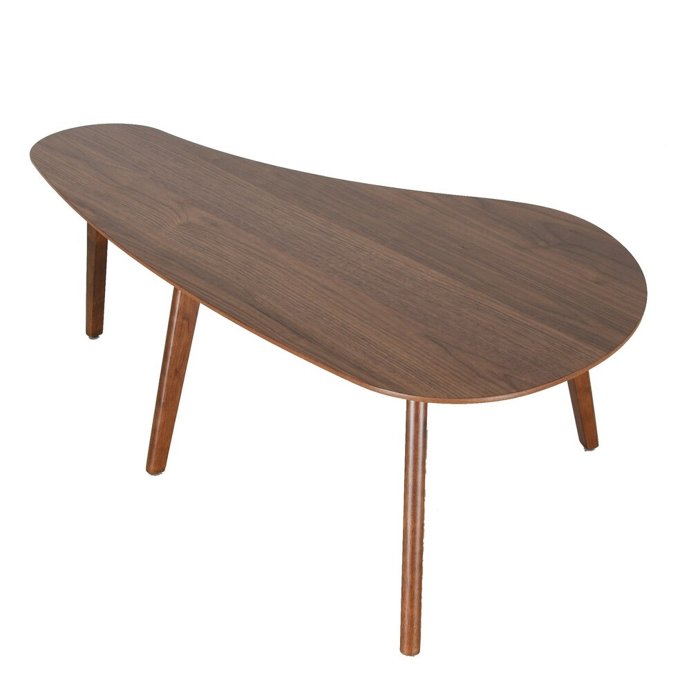 Zenvida Madison Mid Century Modern Coffee Table  Walnut Finish