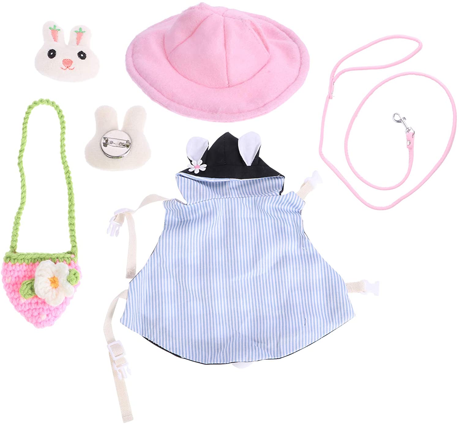 UMMH Girl Vest Pet Bunny Rabbit Ferret Clothes Guinea Pig Costumes Ferret Accessories Dress- 5Pcs Small Girl Clothing