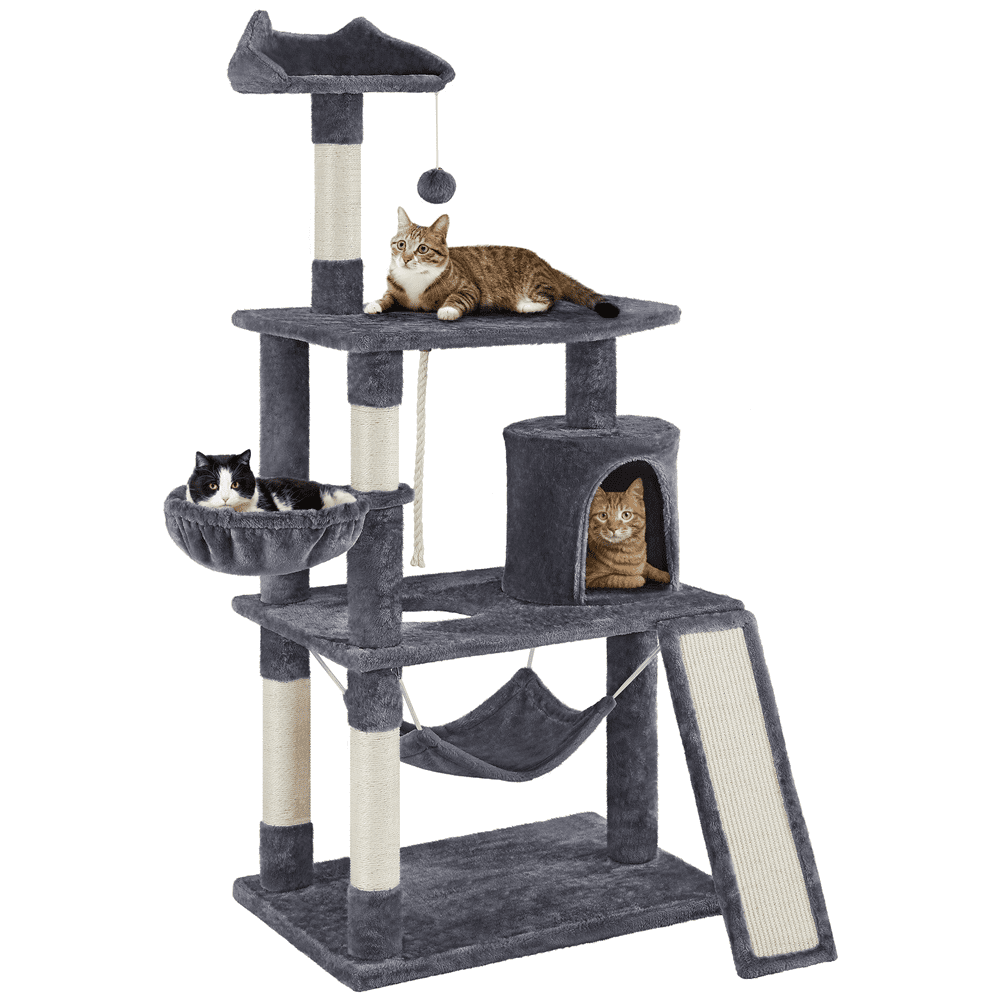 Yaheetech 63.5''H Cat Tree Cat Tree Condo with Scratching Post， Dark Gray