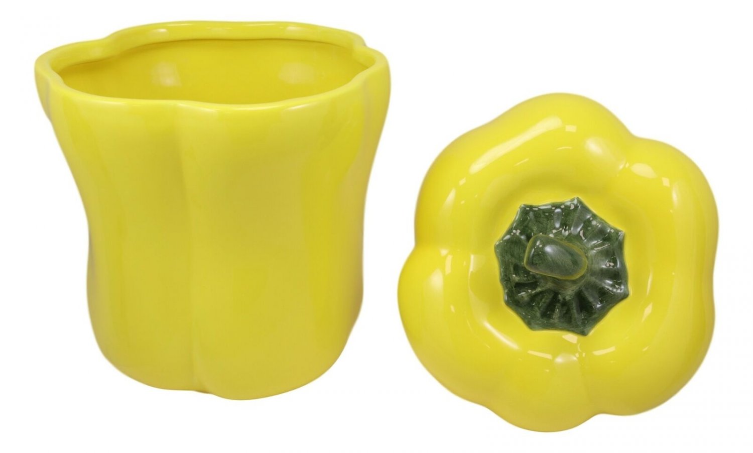 1 Gourmet Kitchen Ceramic Yellow Bell Pepper Vegetable Canister Container Jar 88oz EBR02