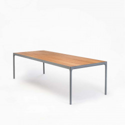 Table de jardin bambou et aluminium noir 10 personnes - HOUE Four