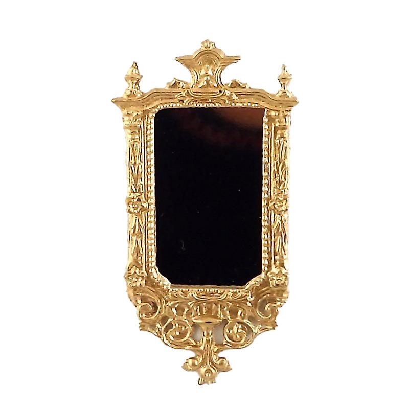 Dolls House Victorian Ornate Gold Framed Wall Mirror 1:12 Miniature