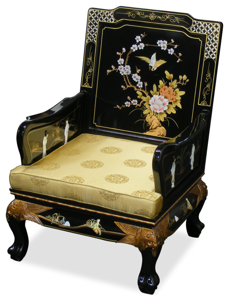 Black Lacquer Living Room Set  Chinese Imperial Motif   Asian   Living Room Furniture Sets   by China Furniture and Arts  Houzz