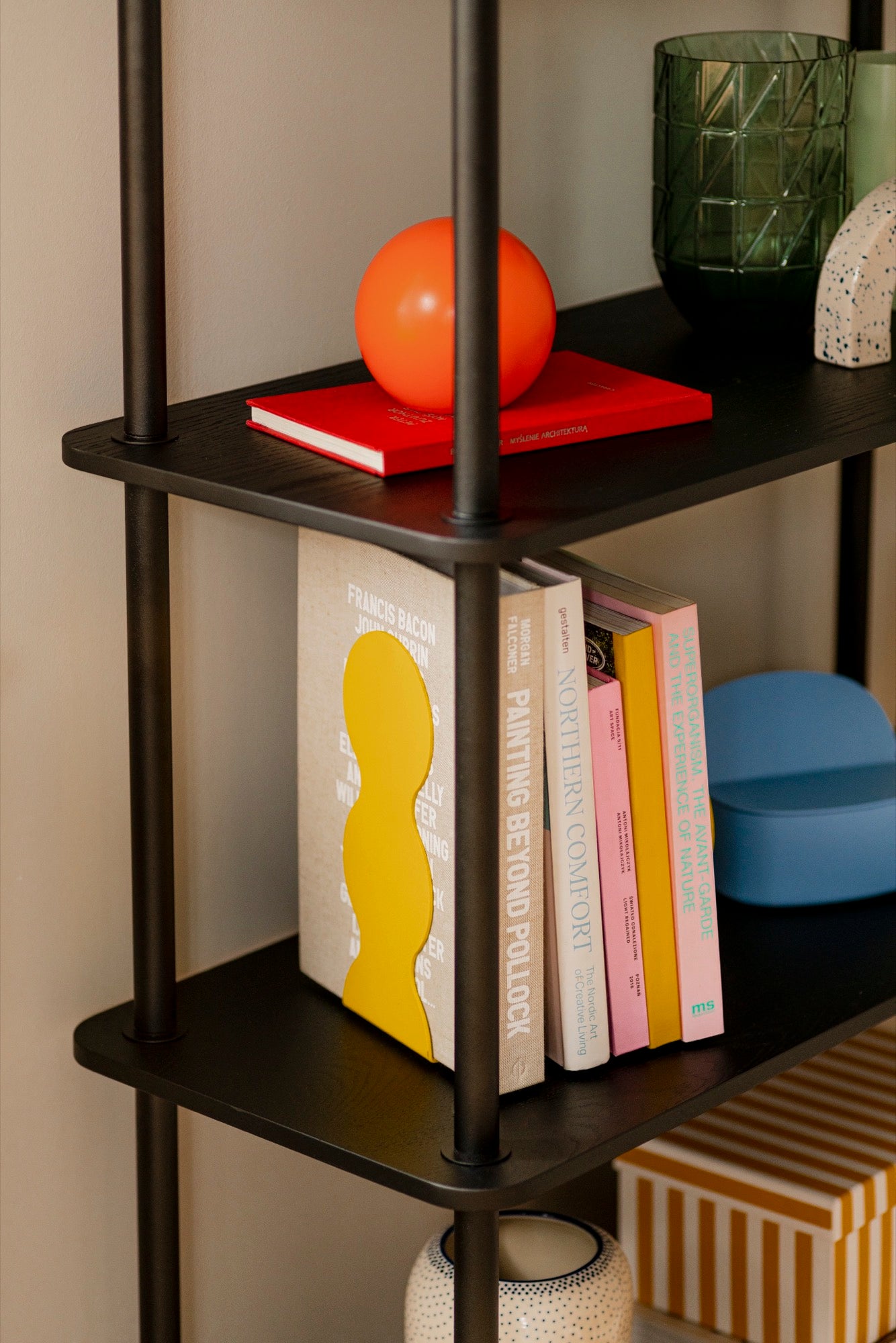 Open Wooden Bookcase with Multiple Shelves