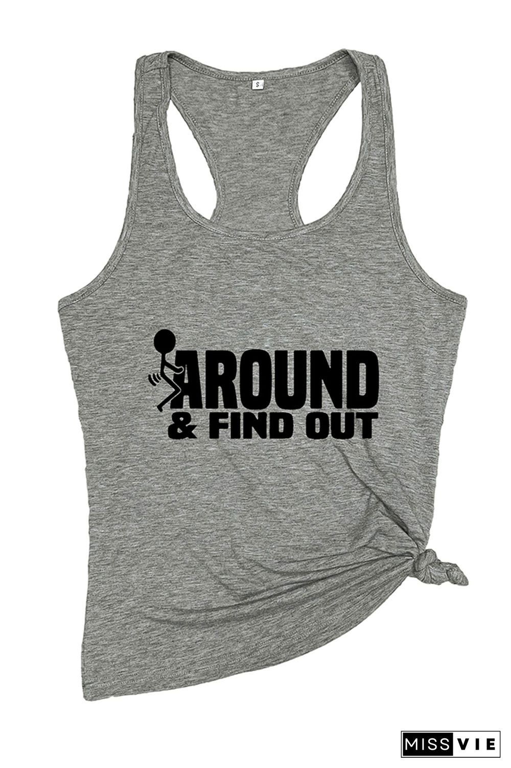 Fck Around And Find Out, Sarcastic Funny, Wine Glass Sleeveless Tank Top Wholesale