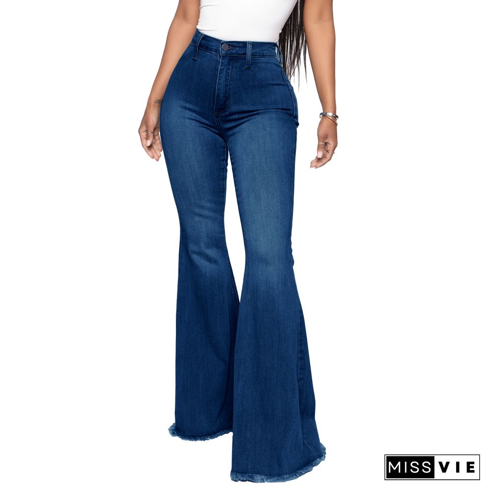 High Waist Stretch Plus Size Flare Jeans Pants