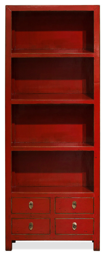 Elmwood Chinese Zen Bookcase  Red   Asian   Bookcases   by China Furniture and Arts  Houzz