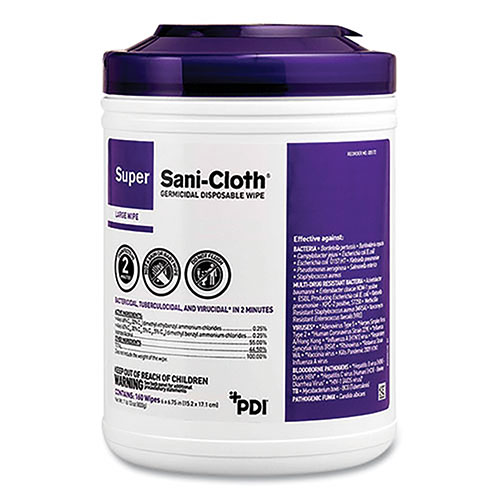 Sani Professional Super Sani-Cloth Germicidal Disposable Wipes | Extra-Large， 1-Ply， 7.5