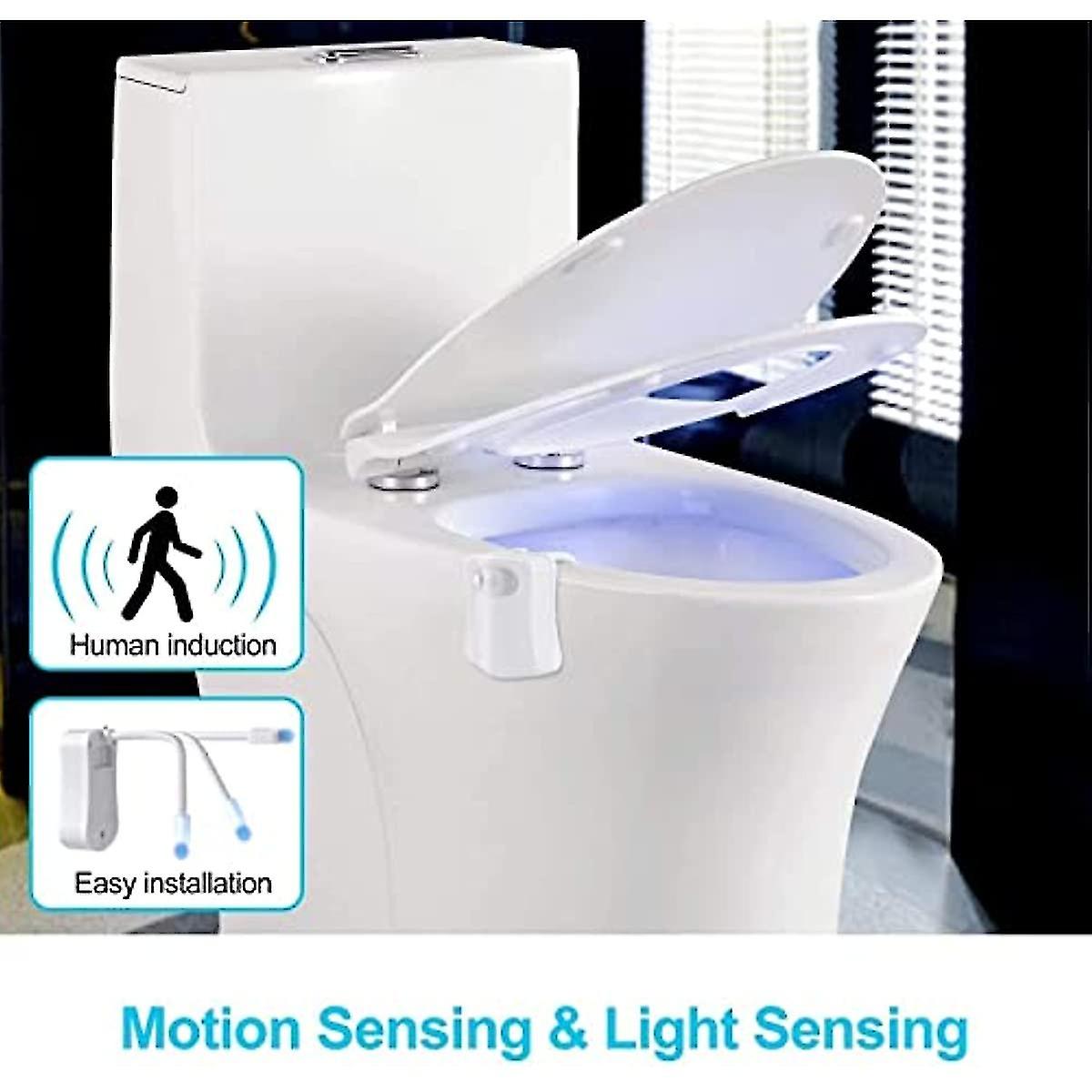 Toilet Night Light  Motion Sensor Led Night Lights Two Modes With 8 Colors Changing Toilet Bowl Night Light For Bathroom Washroom  Perfect Detection-f