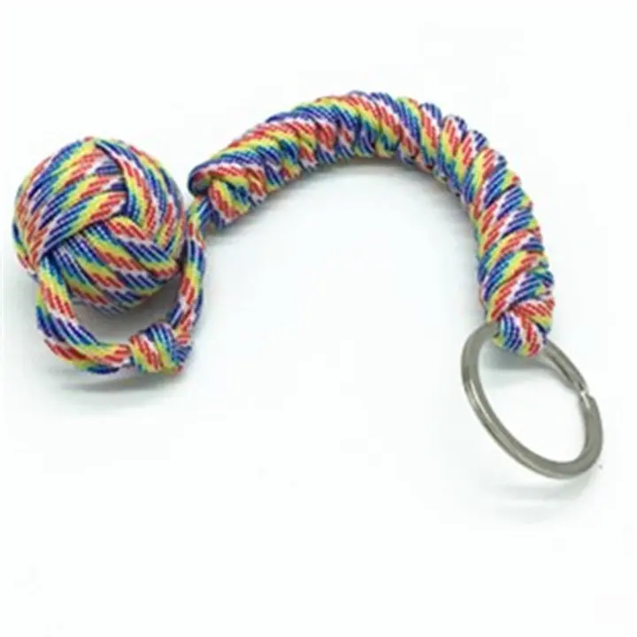 Outdoor anti wolf key ball umbrella rope woven key ring