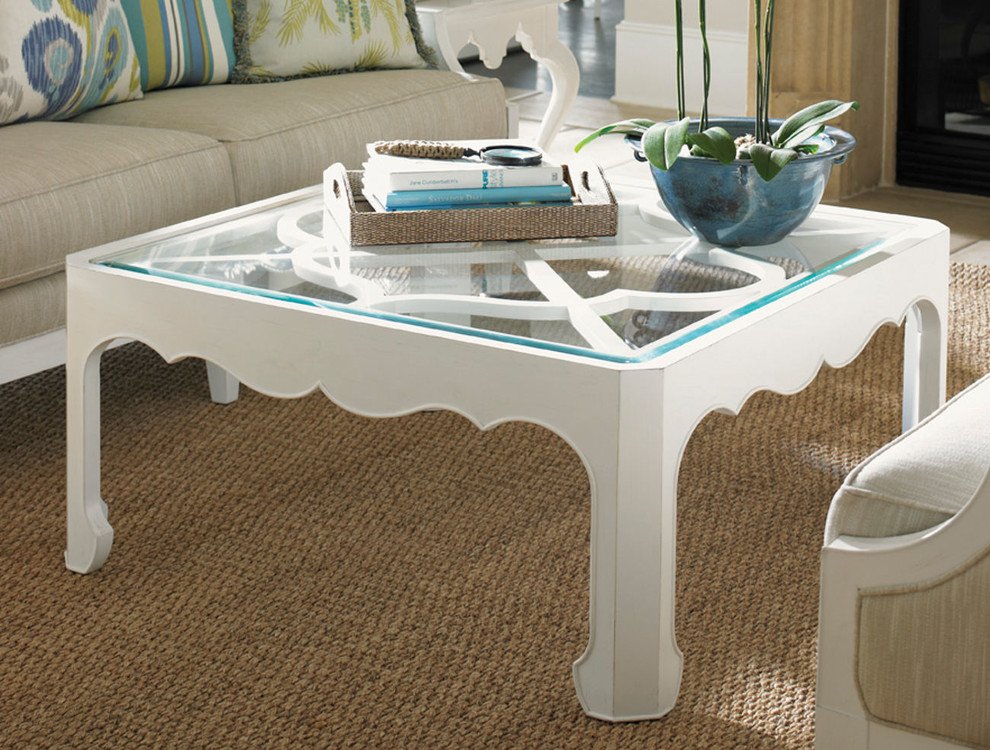 Emma Mason Signature Narrowcreek Cocktail Table With Glass Insert   Traditional   Coffee Tables   by Emma Mason  Houzz