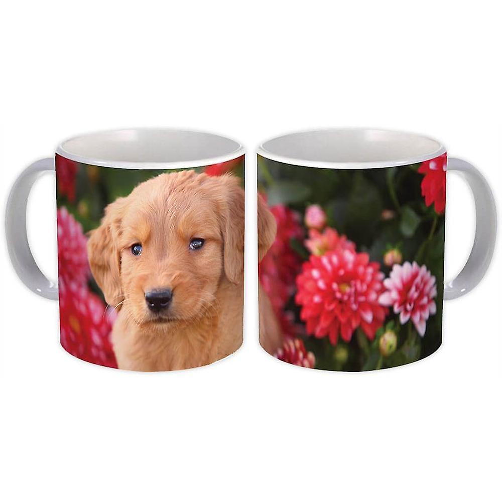 Gift Mug: Golden Retriever Flowers Carnation Dog