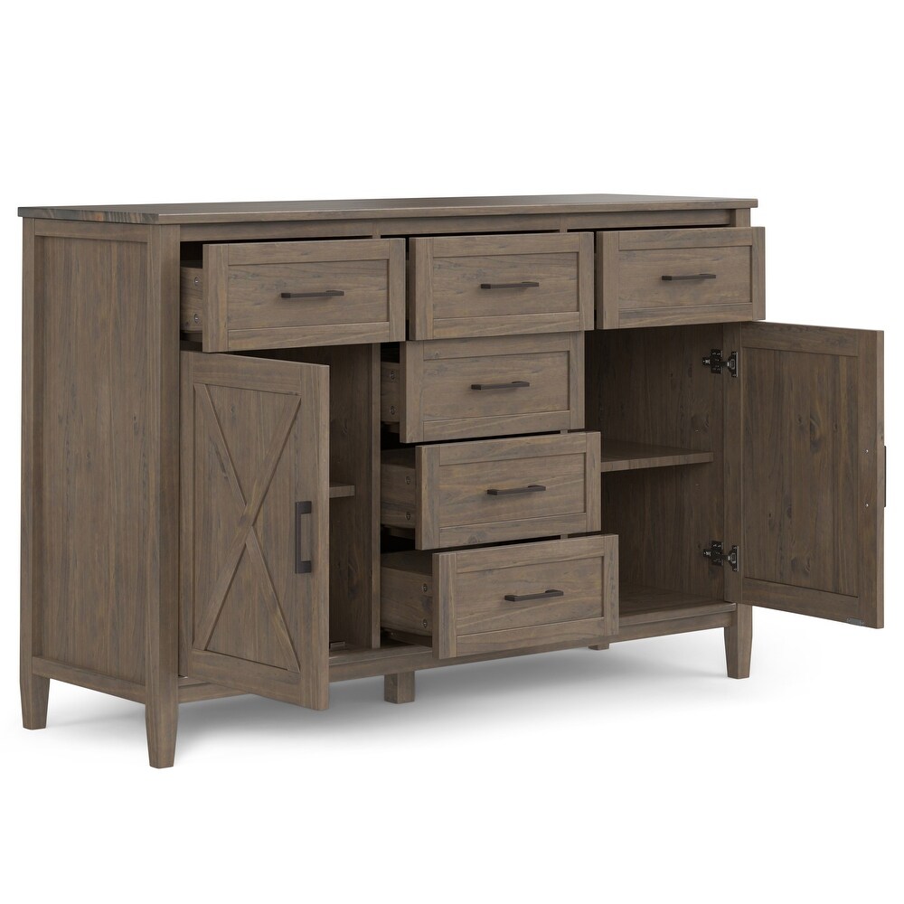 WYNDENHALL Cantina SOLID WOOD 54 inch Wide Rectangle Transitional Sideboard in Smoky Brown   18\