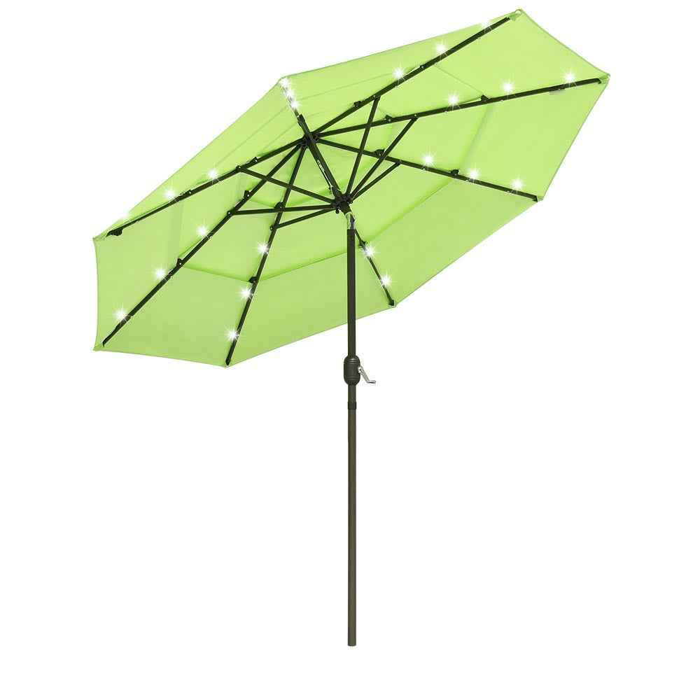 Yescom 9ft Prelit Umbrella 3-Tiered Patio Umbrella with Lights