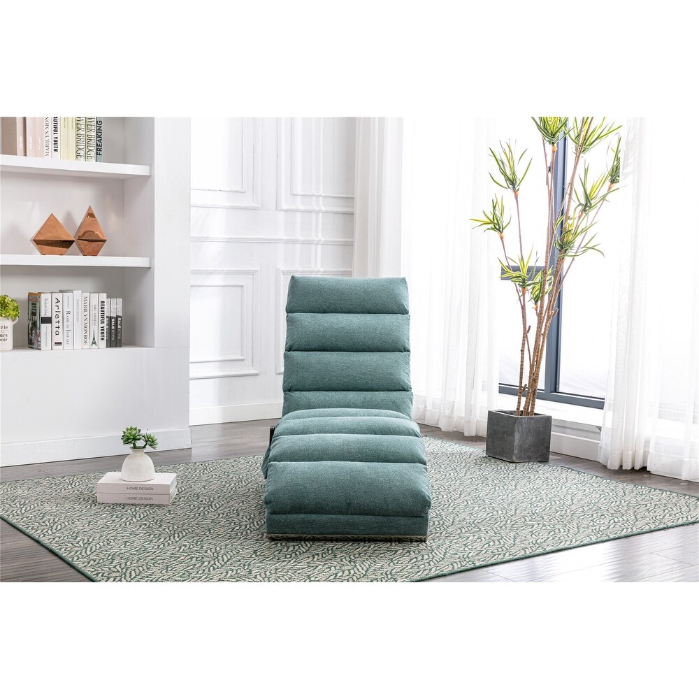 Modern Linen Ergonomic Massage and Heating Function Chaise Lounge with Remote Control and Side Pocket