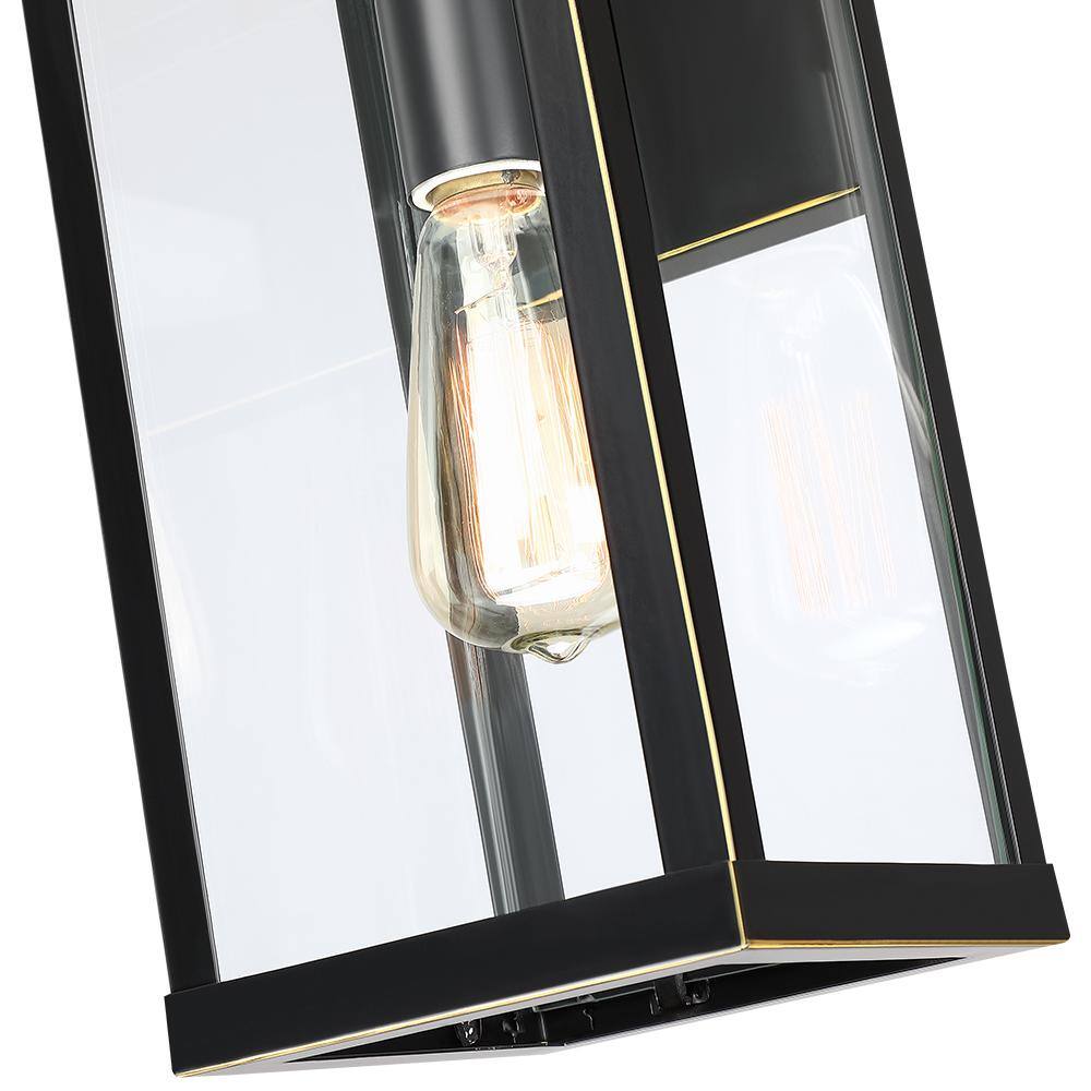 TRUE FINE Jefferson 19.3 in. 1-Light Large Black Hardwired Outdoor Wall Lantern Sconce TD40016OT