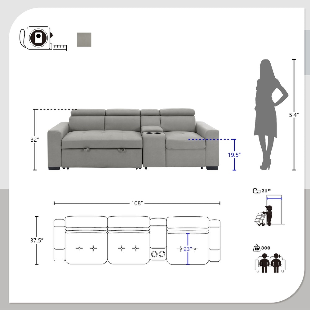 Harrisburg Polished Microfiber 2 Piece Sofa with Right Console