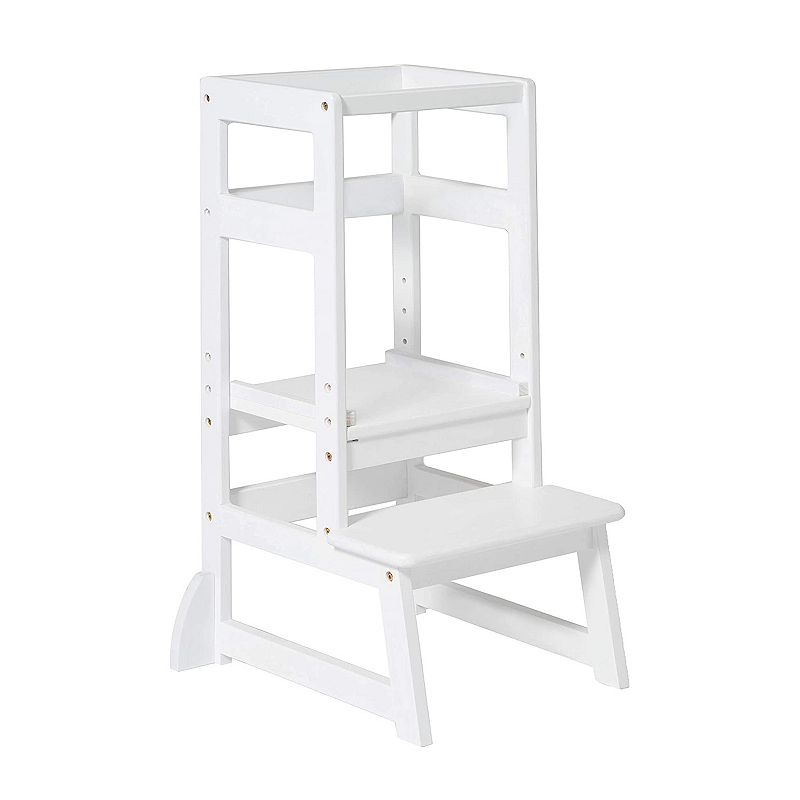 SDADI LT05W Mother's Helper Adjustable Height Kids Kitchen Step Stool， White