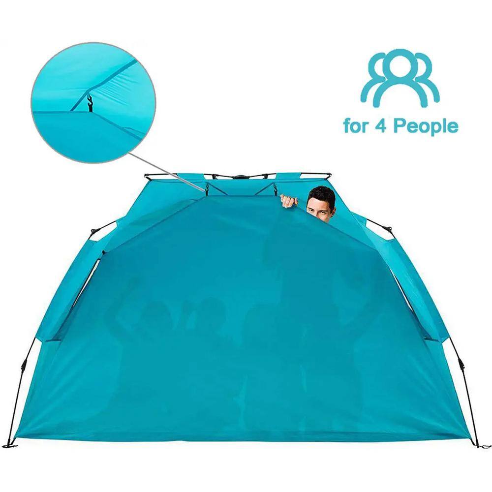 Alvantor TEAL PLUS 96 in. x 102 in. x 52 in. Instant Pop Up Portable Beach Tent Outdoor Sun Shelter Cabana UPF 50+ Carry Bag 7011