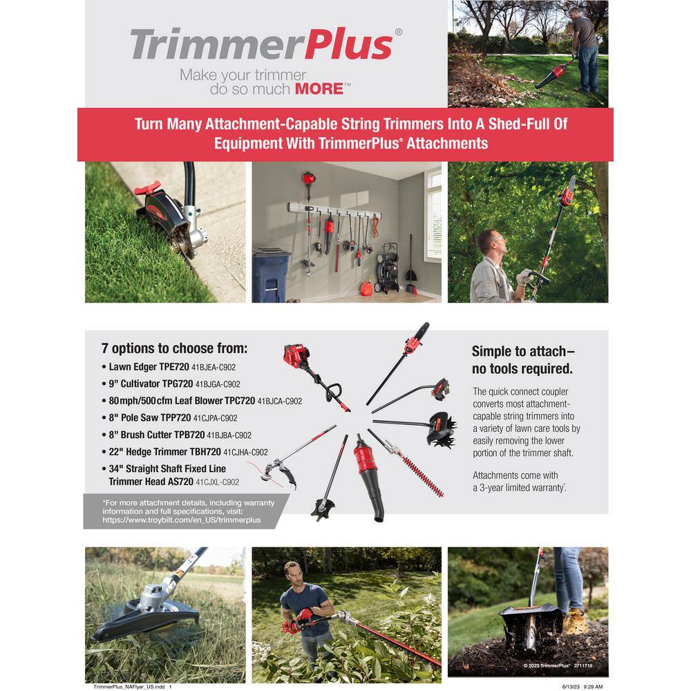 TrimmerPlus Universal 9 in. Garden Cultivator String Trimmer Attachment TPG720