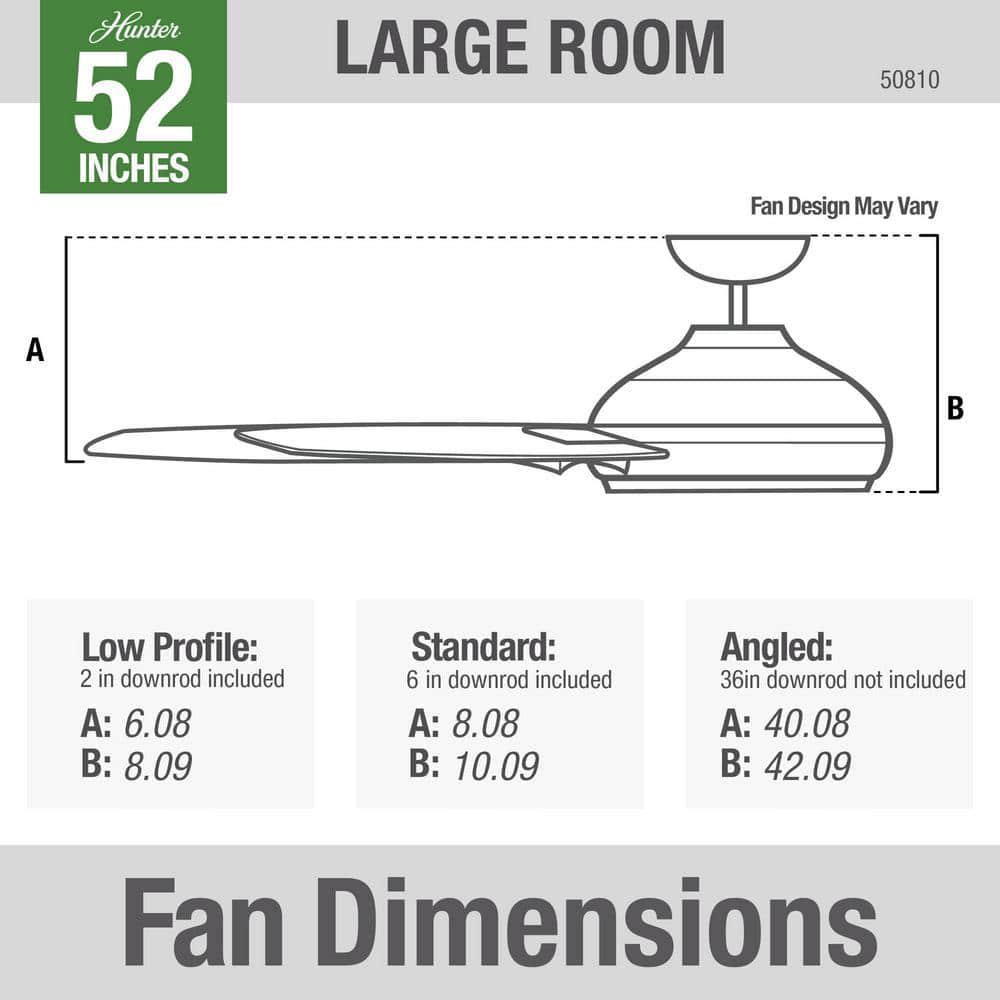 Hunter Presto 52 in Indoor Matte Black Ceiling Fan with Wall Control