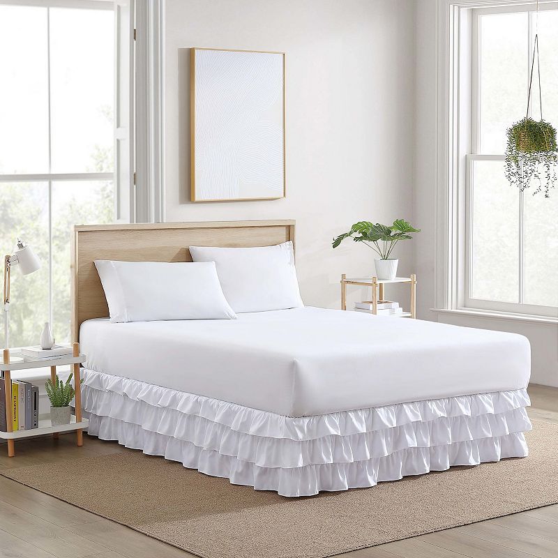 Poppy and Fritz Solid White Bedskirt