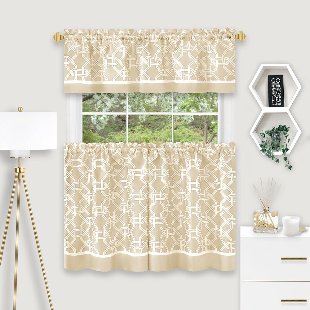 Arlington Curtain Tier and Valance Set   58x24/58x13