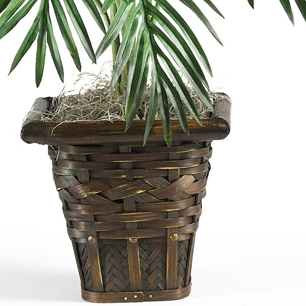 3 1ft Artificial Areca Palm With Wicker Basket Nearly Natural