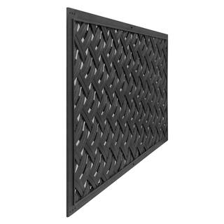 DISTINCT 24 in. x 48 in. Wesley Black Recycled Rubber Decorative Privacy Screen Panel MT5100631