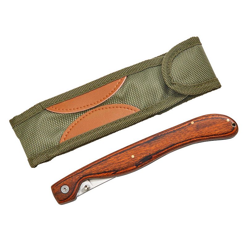 7 Wooden Fillet Knife with Green Nylon Pouch