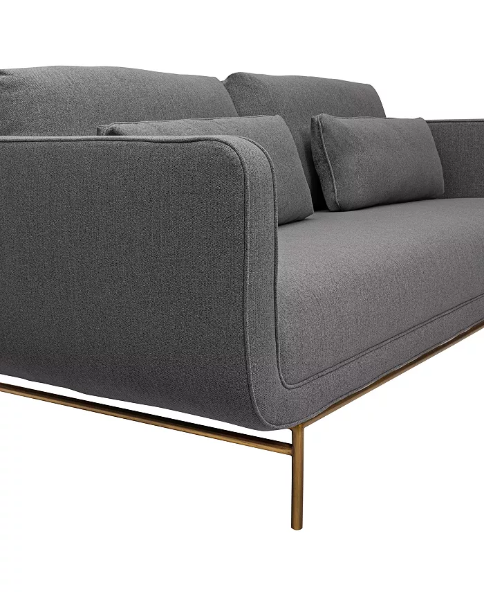 Armen Living Lilou 77 Polyester with Metal Legs Sofa