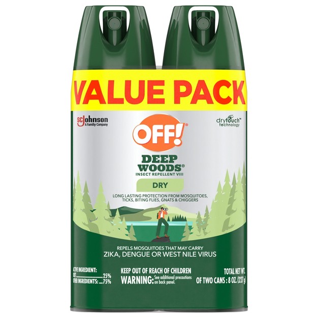 Off 2pk Deep Woods Dry Personal Bug Spray 4oz