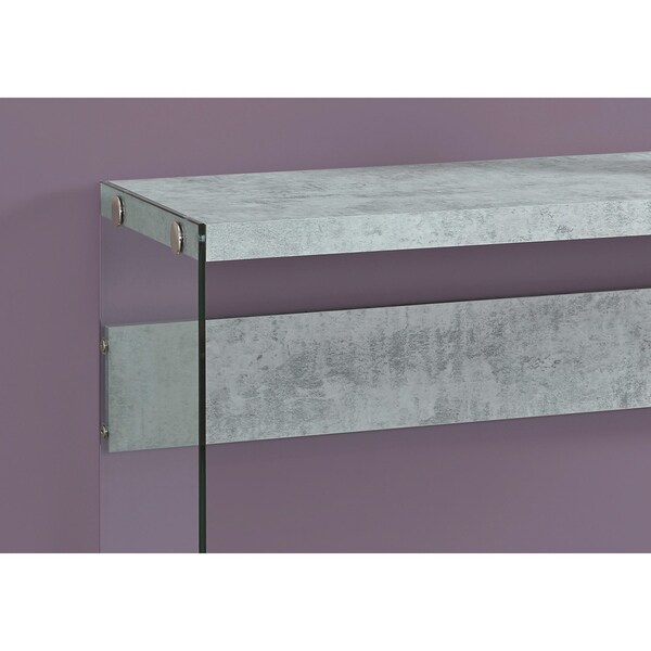 Accent Table， Console， Entryway， Narrow， Sofa， Living Room， Bedroom， Tempered Glass， Laminate， Clear， Contemporary， Modern