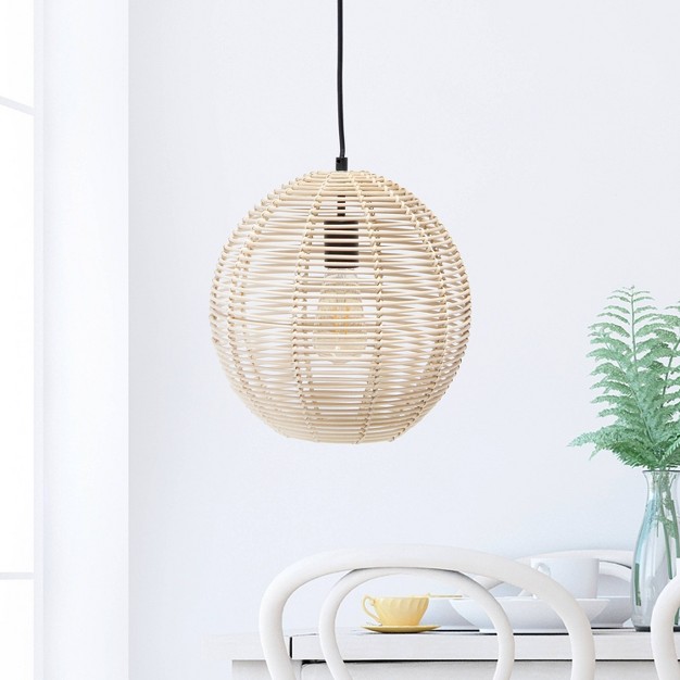 Natural Globe Pendant Ceiling Light Beige Elegant Designs